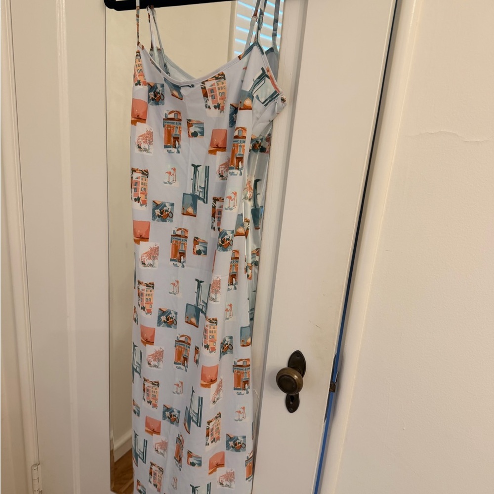 Printed Spaghetti Strap Maxi Dress